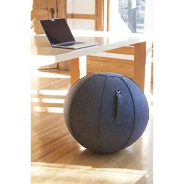 Vivora Luno Premium Ergonomic Sitting Ball Chair, Canvas & Felt for Home Offices, Posture Improvement, Balance Training, Yoga Ball