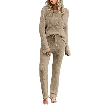 Luvamia Women's Sweatsuit Outfits - Cozy Two Piece Fleece Lounge Set for Winter