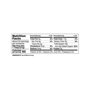 BEEKEEPER'S NATURALS Wildflower Honey - Raw, Wildcrafted, and Unprocessed- Rich in Nutrients and Beneficial Enzymes- Notes of Mint & Lavender-100% Raw, Pure Honey- Paleo-friendly, Gluten-Free (1.1lbs)
