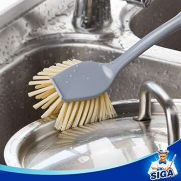 Eco-Friendly Dish Brush with Bamboo Handle Pack of 2