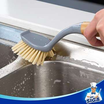 Eco-Friendly Dish Brush with Bamboo Handle Pack of 2