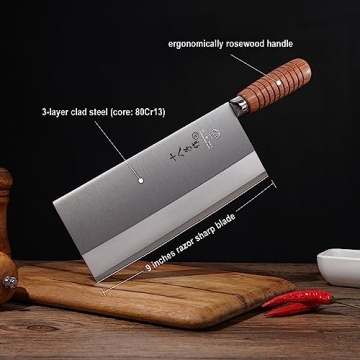 Shi Ba Zi Zuo Kitchen Knife - Professional Stainless Steel Cleaver