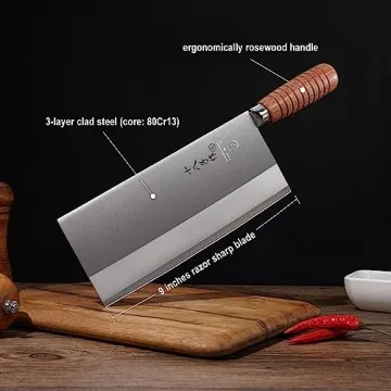 Shi Ba Zi Zuo Kitchen Knife - Professional Stainless Steel Cleaver