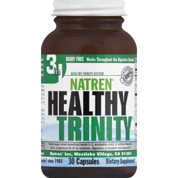 Natren Healthy Trinity Probiotics Supplement - 30 Dairy and Gluten Free Gel Capsules - Improve Gut a...
