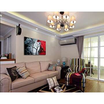 Wieco Art Canvas Wall Art Abstract Pictures for Wall Decor Canvas Prints of Abstract Paintings for Living Room Decor 3 Panels Artwork Sets for Home Decor Office Decorations