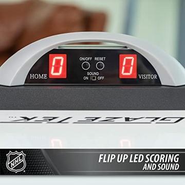 EastPoint Sports NHL 72” Air Attack Air Hockey Table with LED Scoring System – Perfect for Family Game Room, Adult rec Room, basements, Man cave, or Garage