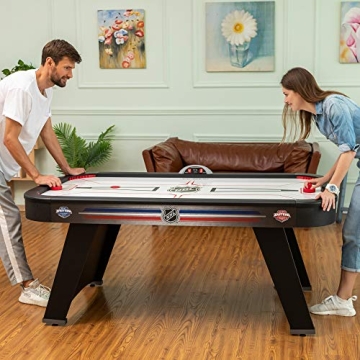EastPoint Sports NHL 72” Air Attack Air Hockey Table with LED Scoring System – Perfect for Family Game Room, Adult rec Room, basements, Man cave, or Garage