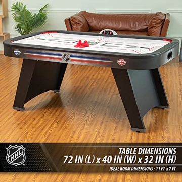 EastPoint Sports NHL 72” Air Attack Air Hockey Table with LED Scoring System – Perfect for Family Game Room, Adult rec Room, basements, Man cave, or Garage