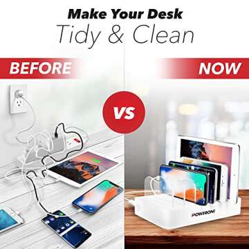 USB Charging Dock - 6-Port - Fast Charging Station for Multiple Devices Apple - Multi Device Charger...