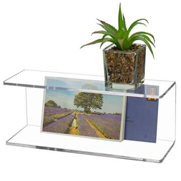MyGift 2-Tier Clear Wall-Mounted Acrylic Display Shelves/Kitchen & Bathroom Wall Shelf