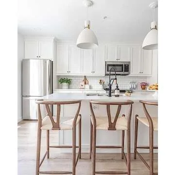 2xhome Farmhouse Wishbone Bar Stool - Stylish Comfort