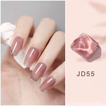 VENALISA 15ml Jelly Nude Pink Gel Nail Polish, Neutral Pink Gel Polish Sheer Pink Translucent Color ...
