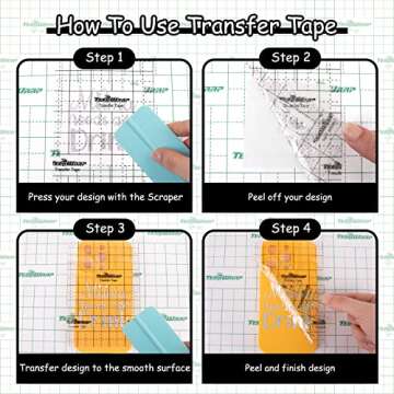 TECKWRAP Vinyl Transfer Tape 6" x 30FT for Easy Crafting