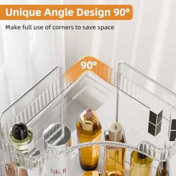 Kinkota 2 Tier Corner Bathroom Organizer Countertop, Plastic Bathroom Counter Organizer, Vanity Tray...