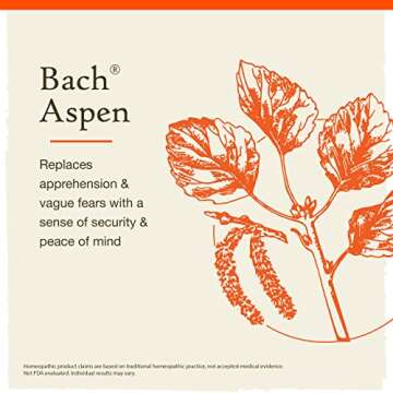 Bach Original Flower Remedies, Aspen for Apprehension and Security, Natural Homeopathic Flower Essence, Holistic Wellness, Vegan, 20mL Dropper