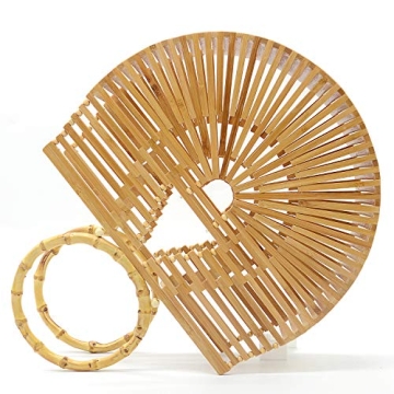 Miuco Womens Bamboo Handbags Handmade Purses Tote Bag Small