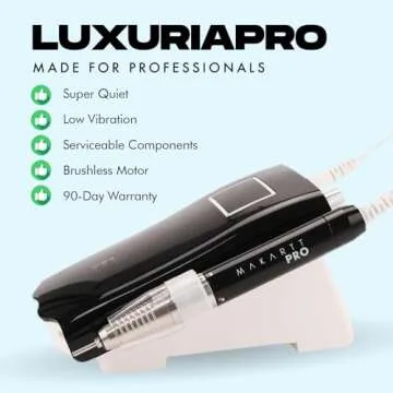 MakarttPro LuxuriaPro 35000 RPM Professional Nail Drill - 85W Brushless Motor | High Torque | Quiet & Vibration-Free | Portable, Rechargeable & Cordless Nail Drill for Technicians