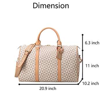Large Capacity Lightweight Weekender Travel Duffel Bag for Women Men Overnight Bag with Toiletry Bag...