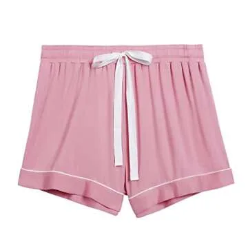 Cherrydew Womens Pajamas Set Short Sleeve Bamboo Viscose Button Down Soft Pj Lounge Sets(Dusty Rose, Large)