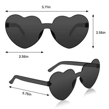 MGupzao 8 Packs Heart Shaped Sunglasses Bulk for Women Kids Bride & Team Bride Party Supplies Black ...