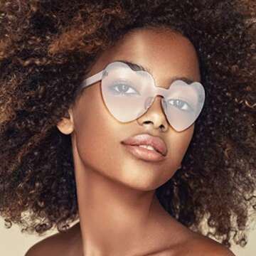 MGupzao 8 Packs Heart Shaped Sunglasses Bulk for Women Kids Bride & Team Bride Party Supplies Black and Translucent Bachelorette Party Favors Frameless Glasses Visit the Store