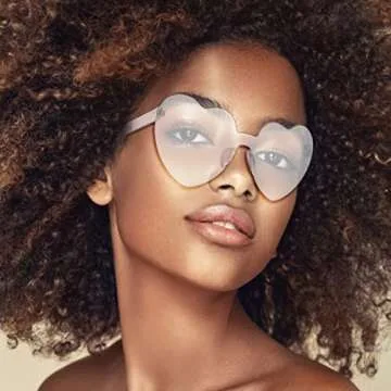 MGupzao 8 Packs Heart Shaped Sunglasses Bulk for Women Kids Bride & Team Bride Party Supplies Black and Translucent Bachelorette Party Favors Frameless Glasses Visit the Store