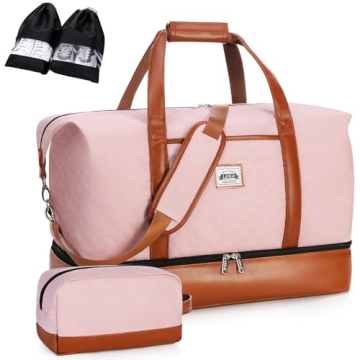 Chic 4-in-1 Weekender Bags for Women - Travel Duffle with Shoe Compartment