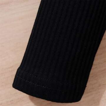 fhutpw Baby Toddler Girl Outfits Fall Winter Clothes Turtleneck Knitted Cotton Long Sleeves Tops & Button Mini Skirts Set