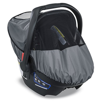 Britax B-Covered All-Weather Infant Car Seat Cover - UPF 50, Waterproof, & Ventilated Mesh Window