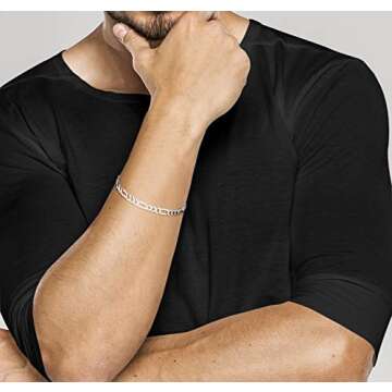 Miabella 925 Sterling Silver Figaro Bracelet for Everyone