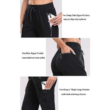 Oalka Women's Lightweight Cargo Hiking Pants Quick Dry