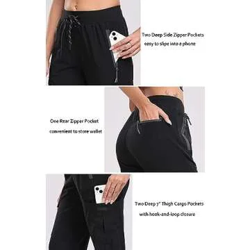 Oalka Women's Lightweight Cargo Hiking Pants Quick Dry
