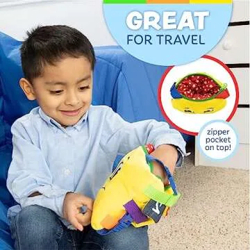 Buckle Toys - Bongo Square - Toddler Learning Toy - Sensory Fine Motor Skills Fun - Easy Road Trip Travel Accessory for Kids