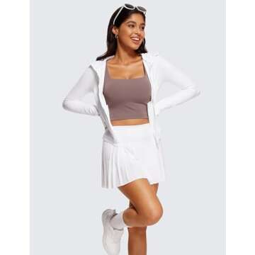 CRZ YOGA Butterluxe Square Neck Sports Bra for Women