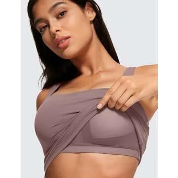 CRZ YOGA Butterluxe Square Neck Sports Bra for Women