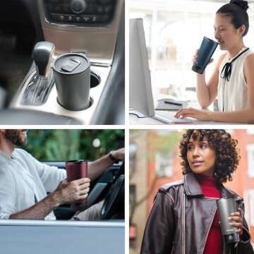 Nextmug Go - Temperature-Controlled, Self-Heating Travel Mug (Slate Blue - 16 oz.)