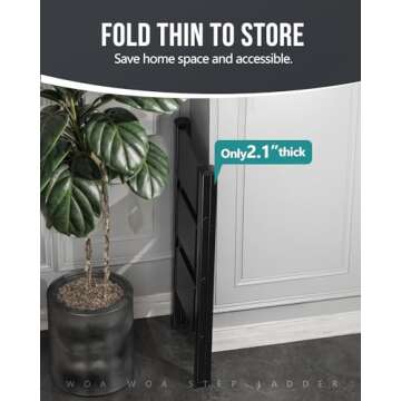 WOA WOA Step Ladder - Lightweight and Safe Folding Stool
