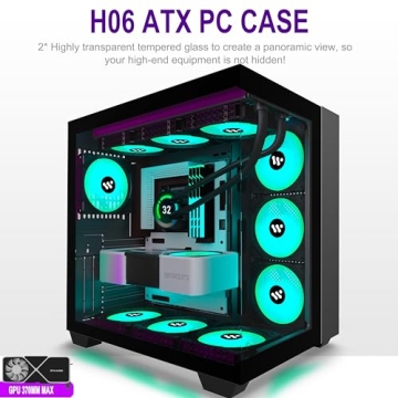 AMANSON PC Case with 9 ARGB Fans and Tempered Glass Design