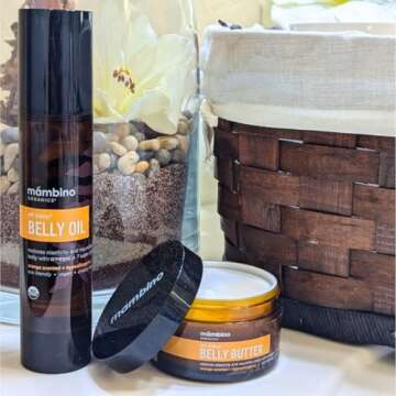 Mambino Organics Oh Baby! Belly Oil – Organic Elasticity Oil with Egyptian Calendula, Vietnamese Tamanu & Dutch Shea – Pregnancy Oil for Stretch Marks – Vegan Cruelty-Free Maternity Care, 4 fl oz