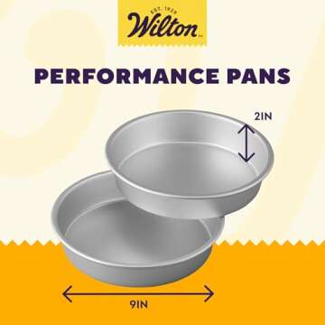 Wilton Performance Pans Aluminum Round Cake Pan, 9 x 2 in., Pack of 2
