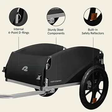Retrospec Rover Hauler Cargo Bike Trailer with Folding Frame