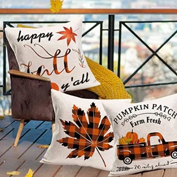 Aremetop Pumpkin Patch Pillow Covers for Cozy Fall Decor