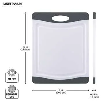 Farberware Nonslip Poly Cutting Board for Safe Meal Prep