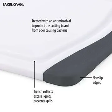 Farberware Nonslip Poly Cutting Board for Safe Meal Prep