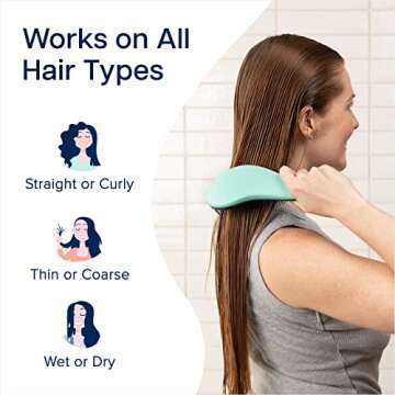 Crave Naturals Glide Thru Detangling Hair Brush for Adults and Kids - Detangler Brush for Curly or Straight, Wet or Dry Hair - Gentle on Tangles Hair Comb - 7.5x3-Inch, Turquoise and Pink (Pack of 2)