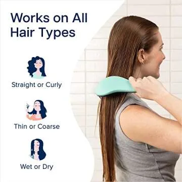 Crave Naturals Glide Thru Detangling Hair Brush for Adults and Kids - Detangler Brush for Curly or Straight, Wet or Dry Hair - Gentle on Tangles Hair Comb - 7.5x3-Inch, Turquoise and Pink (Pack of 2)