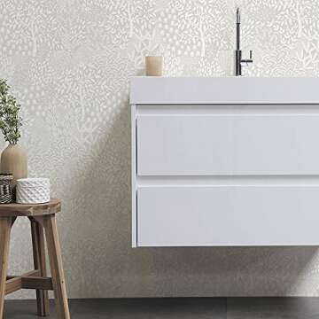 Tempaper Folk White Woodland Fantasy Peel and Stick Wallpaper