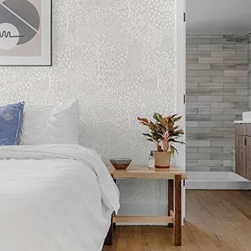 Tempaper Folk White Woodland Fantasy Peel and Stick Wallpaper