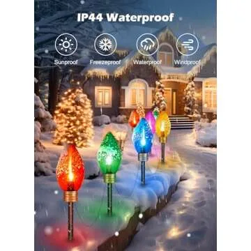 11Feet 5 LED Super Jumbo Christmas String Lights or Pathway Marker Lights, Outdoor Xmas Decorations- Jumbo C9 Hanging Lights Waterproof Lawn Dec for Holiday Home Tree Roof Yard Garden, Multicolor