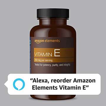 Amazon Elements Vitamin E 400 IU Softgels for Skin Health